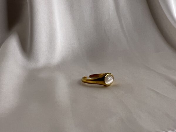 Round Shell Stone Ring - Image 2