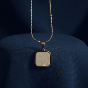 Round Square Stone Necklace