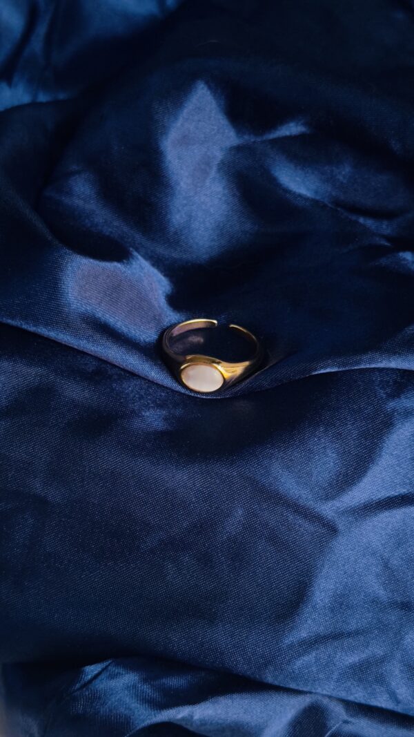 Round Shell Stone Ring