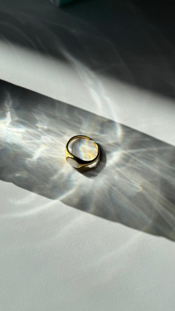 Round Shell Stone Ring - Image 6